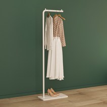 간단한 원피스 정장옷걸이 스탠드행거 침실 깔끔한 럭셔리 싱글로드 코트 랙 실내 이동식 행거, 화이트슬레이트 + 화이트 걸린귀없음 170cm
