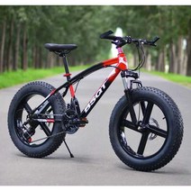 광폭타이어 자전거 바퀴큰자전거 산악용 20인치, 4칼 휠 블랙 레드 30단 20인치