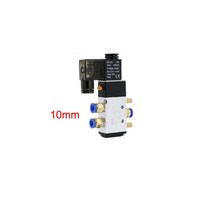 공압 부품 공압 전기 솔레노이드 밸브 5 방향 2 위치 AC220V DC24V 코일 볼트 4/6/8/10/12mm 호스 연결, 04 10mm_01 AC220V