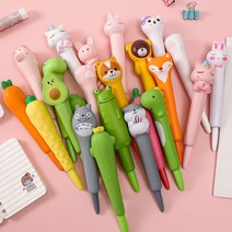 폭신쫀득 스퀴시 볼펜 말랑 중성펜 0.5mm 32종, 25. 화이트유니콘