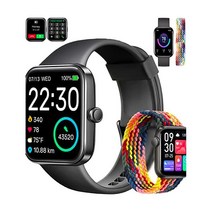 rouyar 스마트 워치 (파란색), Black