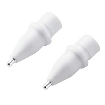 Elecom P-TIPAP01 애플 펜슬용 교체 펜촉 2개 세트 금속 엑스트라 파인 두께: 0.04 인치 (1 mm) 직경 1세대 및 2세대 호환 화이트, 1st Generation Model