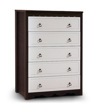 미자크 화이트 5단서랍장 수납장 옷서랍장 틈새 모던 빈티지 인테리어 800, 월넛화이트(물결)