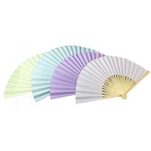 DIY 부채 1P 색상선택 기념일 전통 공작 무지 재료 만들기 선물 대나무 파스텔 접이식 문센 컬러 원데이클래스 꾸미기 여름 미술 공예, A_화이트