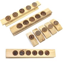 데코 원목 전통간식틀 4종 떡살 다식 약과틀 떡도장, 원목5구떡살