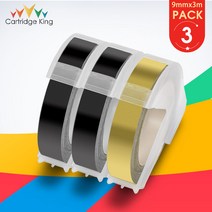 Dymo 엠보싱 3D 라벨 테이프에 대 한 3PCS DYMO 12965 1880 1540 1595GY 레이블 메이커 DIY 프린터 리본에 9mm 블랙 골드