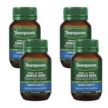Thompsons 톰슨 은행잎 추출물 Ginkgo 6000mg 60정, 4개