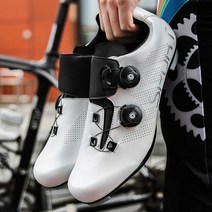입문용 로드 MTB 클릿슈즈 평페달슈즈 자전거신발, 270, 화이트