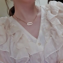 티타늄 Y형 클립체인 언발란스 써지컬스틸 페미닌 목걸이