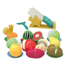 shangren 현실적인 칼 홀더 교육 장난감 요리 장난감 역할 놀이 게임 playset 어린이를위한 주방 액세서리 아기 소녀 소년, 다중, 플라스틱, 21Pcs 그린