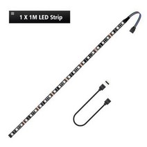 dc 12v 4pin pc rgb 마더보드 led 스트립 라이트 5050 rgb for pc 컴퓨터 케이스 장식 마더보드 제어판 색상 변경, 1x100cm, 비 방수