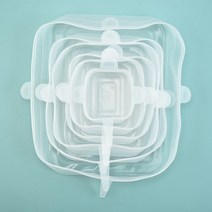 실리콘 식품 보존 커버 스트레치 뚜껑 신선한 유지 그릇 전자 레인지 재사용 가능한 플라스틱 랩 주방 액세서리, 24PCS, 07 White Square