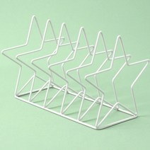 별프레임 북엔드 책장 화이트 철제 북트레이 미용실 책상위선반 책꽂이