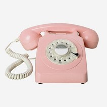 돌리는전화기 일반 집 옛날전화기 유선 분홍색 클래식 회전식 다이얼 홈 오피스 1930년대 구식 의 골동품 빈티지, 핑크 전화
