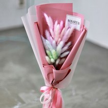 로사리움(rosarium) 레인보우 라그라스 꽃다발 - 화이트데이 여자친구 남자친구 부모님 로즈데이 졸업식 입학식 꽃선물, 레인보우 라그라스 핑크