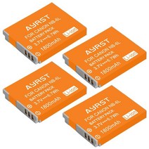 캐논 카메라 배터리 1800mAh USB 충전기 Canon PowerShot D10 D20 D30 S90 S95 SX260, 4배터리