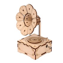 ZLD 기계 건설 DIY 장난감 음악 상자 3D 나무 퍼즐 포노 그래프, 70x70x145mm