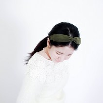 싱글 샤무드 벨벳헤어밴드 DIYSET 리본핀 헤어밴드 만들기재료 [동영상], 카키