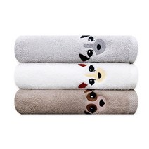 송월타월 행복하시개 타월, 연갈색, 3개입