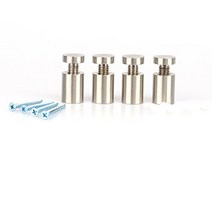 Sign Standoff Stainless Steel for Acrylic Glass PVC Glass Panel Wood Pack of 4 null, 1, Silver