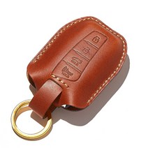 호즈 아슬란 스마트키케이스 자동차 소가죽 차키홀더 100%핸드메이드 차키커버 키지갑 키링 선물포장, H07-골드 네이비