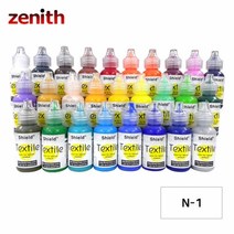 제니스 텍스타일 섬유전용물감 일반 N-1 TITANIUM WHITE 37ml, 상세페이지 참조