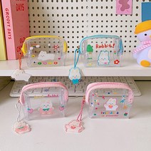 휴대용 미니 캐릭터 투명 파우치