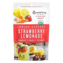 Essential Living Foods Immune Support Instant Drink Mix Strawberry Lemonade Turmeric Chaga Vitamin C 4 oz (113 g)