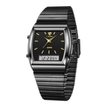 손목시계 패션시계 남성용 디지털 쿼츠 시계 듀얼 디스플레이 골드 주간 시간 스포츠 방수 신