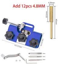 전동톱 전지 체인 샤프너 정원 전기톱 샤프너 세트 3 개 샤프닝 헤드 수동 체인 가솔린 수리 도구, 07 add 12pcs 4.8mm head