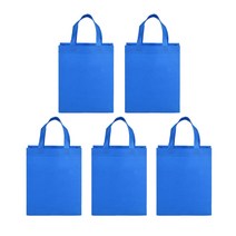 에클리츠 단색 부직포 가방 쇼핑백 (소) 학원가방, 5개입, 블루