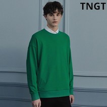 TNGT [20SS TNGT 남성]그린 비비드 세미오버핏 심플 맨투맨_TGTS0A261E2