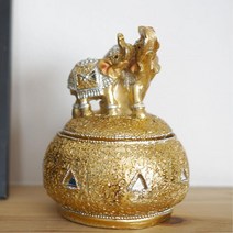 황금 코끼리 보석함 개업 창업 선물 케이스 보관함 목걸이 정리