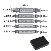 손상된 나사 추출기 드릴 비트 가이드 세트 부러진 속도 쉽게 볼트 나사 고강도 리무버 도구, 5개