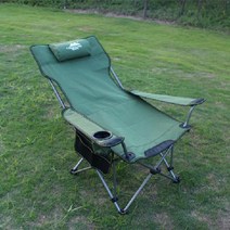아웃도어 접이식 의자 낚시 의자 휴대용 리클라이너 런치 베드 캠핑 비치 의자, 목가적인 녹색 옥스포드 천