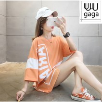 유유가가 여성 A스퀘어 루즈핏 박스티 반팔
