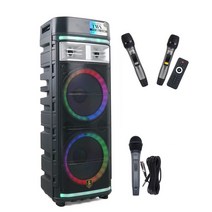 컴스 TWS LED 파티박스 스피커 이동식 UHF 블루투스 버스킹 노래방 앰프, CR500S2(TWS 싱글+유무선마이크 3개 세트)