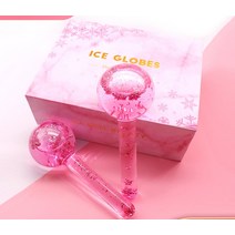뷰티디바이스 페이셜 글로브 냉각 롤러 볼 2 개 얼굴 눈 마사지 뷰티 아이스 하키 에너지 크리스탈 워터 웨이브 스킨 케어 장치, [02] Type B, 02 Type B