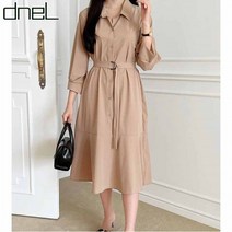 드넬 7부플레어원피스DWO22433A