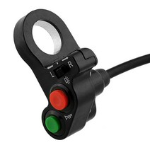 오토바이 전기 자전거 스쿠터 라이트 턴 신호 버튼 핸들 바 ONOFF WRed Dia 모, 01 Black