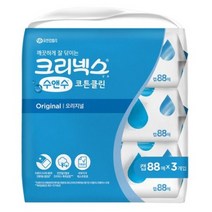 크리넥스 수앤수 코튼클린 오리지널 물티슈 캡형, 88매, 9팩