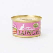 정품 고양이 간식 슈퍼프리미엄 런치캔 참치&새우 80g, 1개, 건강한맛