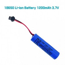 KC인증 18650 Li-ion Battery 1200mAh 3.7V - SM 2핀 커넥터 충전 배터리 팩 리튬 충전지, 1개, 1개
