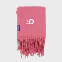 울 캐시미어 자수 머플러_핑크