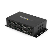 StarTech.com 4포트 USB-시리얼 RS232 어댑터 - 벽 마운트 DIN 레일 COM 포트 유지 FTDI USB-DB9 허브(ICUSB2324I) 블랙 미국출발1074, 8 Port, Industrial