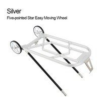 캐리어 바퀴AL6061-T6 알루미늄 합금 경량 후면 선반 바퀴 Brompton 접이식 자전거에 적합, 03 Silver and wheels