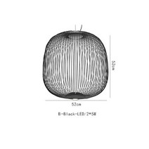 북유럽 원격 제어 Foscarini 스포크 새장 샹들리에 인더스트리얼 스타일 블랙 화이트 옐로우 아이언 실내 조명 기구 포스카리니 앱스트, 블랙 52cmW52cmH, Cold light