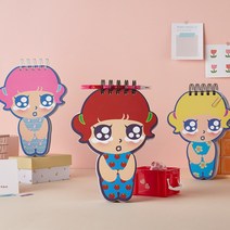 마가의 첫인사 프리미엄 캐릭터 미니 노트 휴대용 산모 수첩 일기장 120매 내외, 래빗파자마