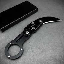 Dropship 기계 접는 나이프 Karambit CS GO Claw 목 서바이벌 링 포켓 휴대용 클립 미니 EDC 야외 도구, [02] Black, 02 Black