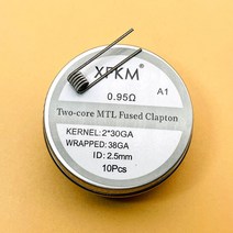 히팅코일 MTL 코일 융합 Clapton 외계인 사전 제작 NI80 A1 저항 난방 와이어 Berserker V3 탱크 용 10, 04 A1 0.95ohm, 04 A1 0.95ohm